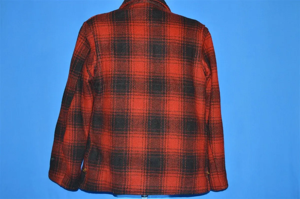 50s Red Black Mackinaw Wool Hunting Jacket Medium