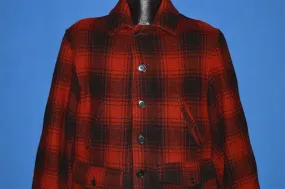 50s Red Black Mackinaw Wool Hunting Jacket Medium