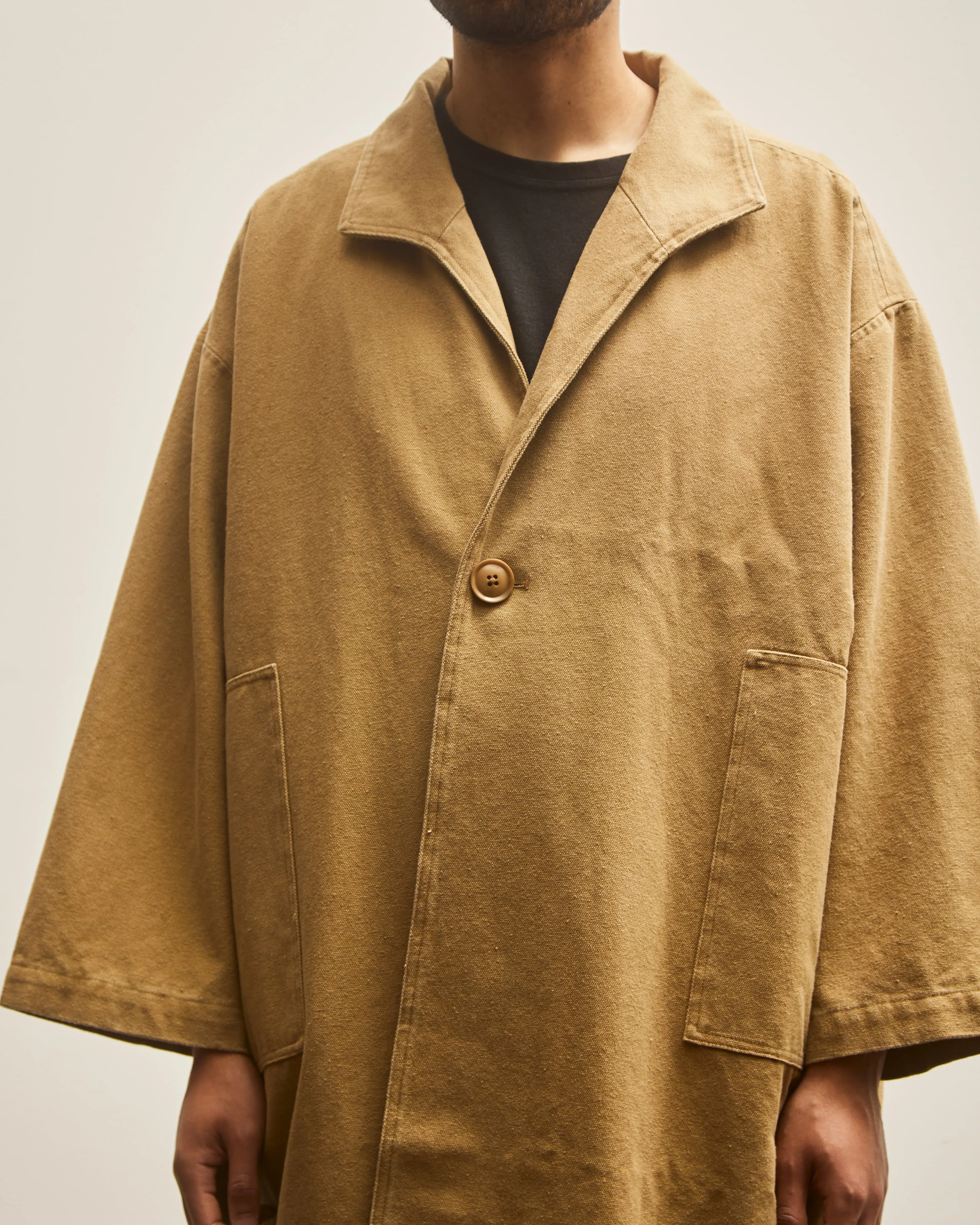 7115 Unisex Canvas Lapel Coat, Kelp