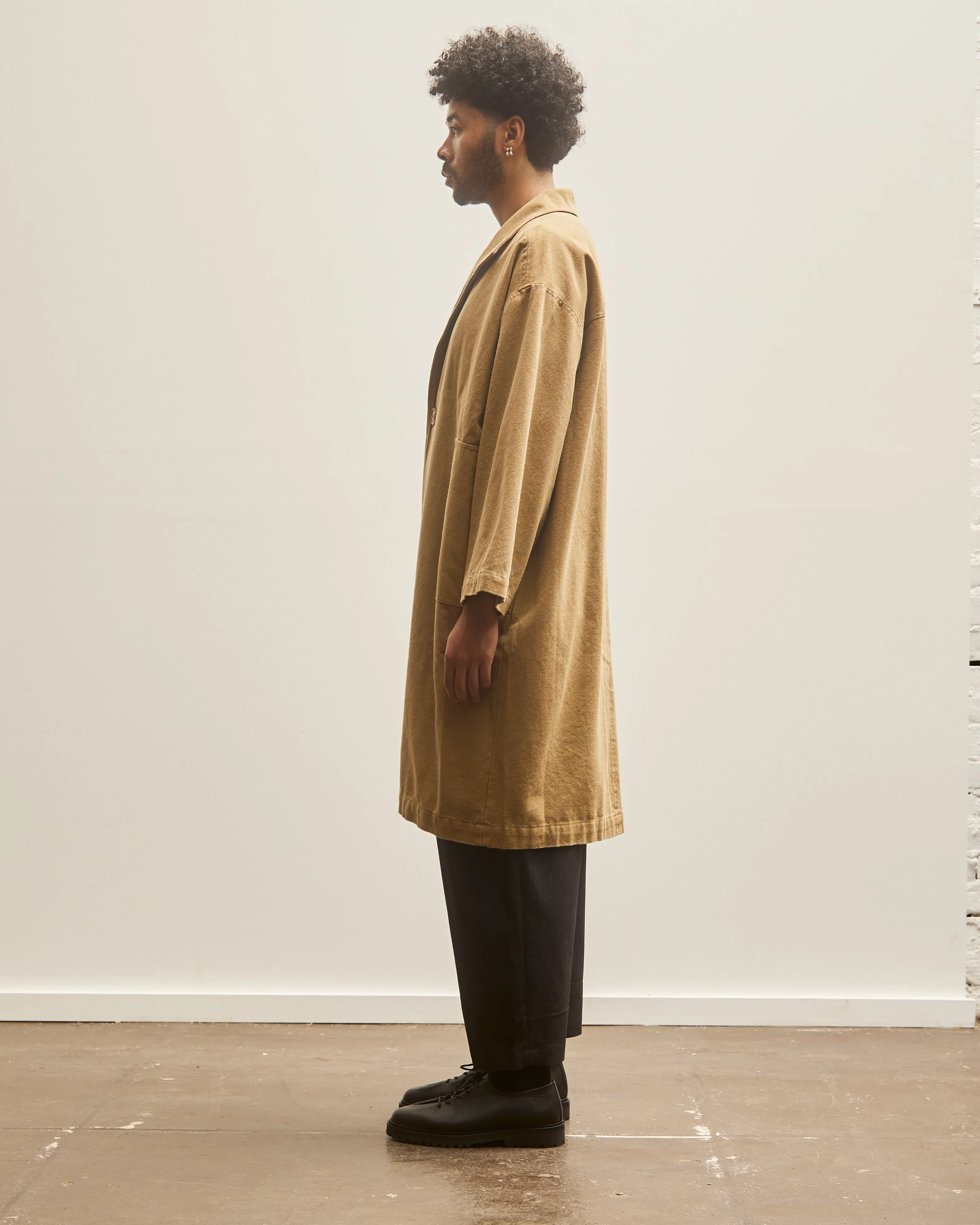 7115 Unisex Canvas Lapel Coat, Kelp