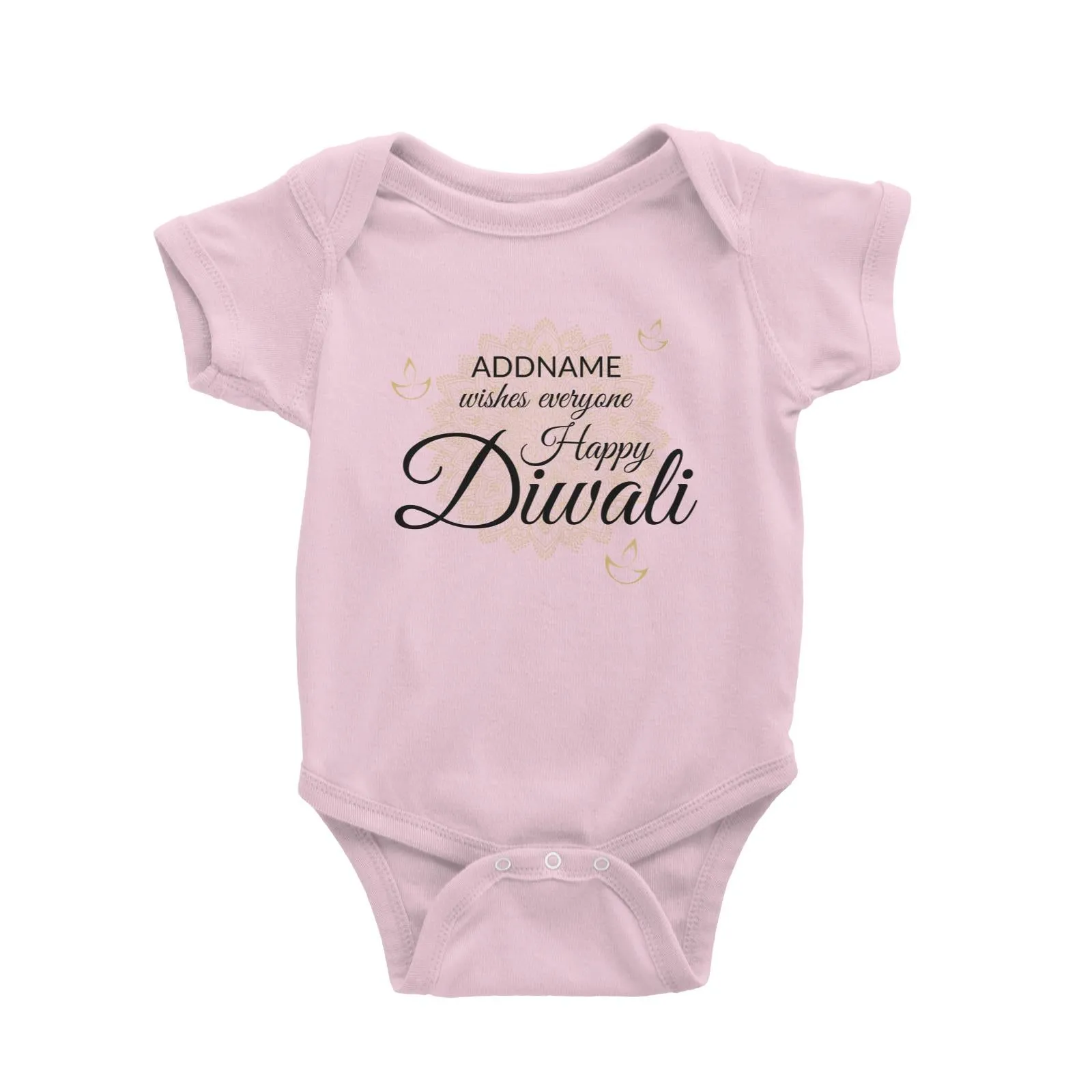 Addname Wishes Everyone Happy Diwali with Mandala Baby Romper