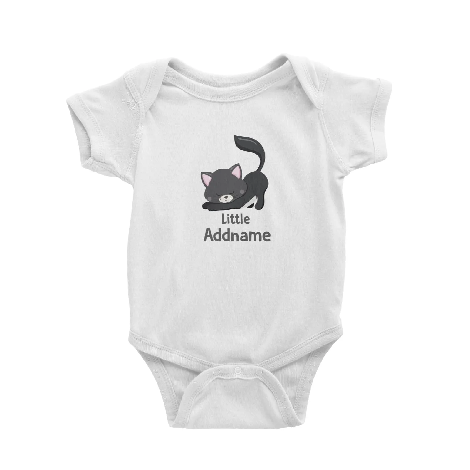 Adorable Cats Black Cat Little Addname White Baby Romper