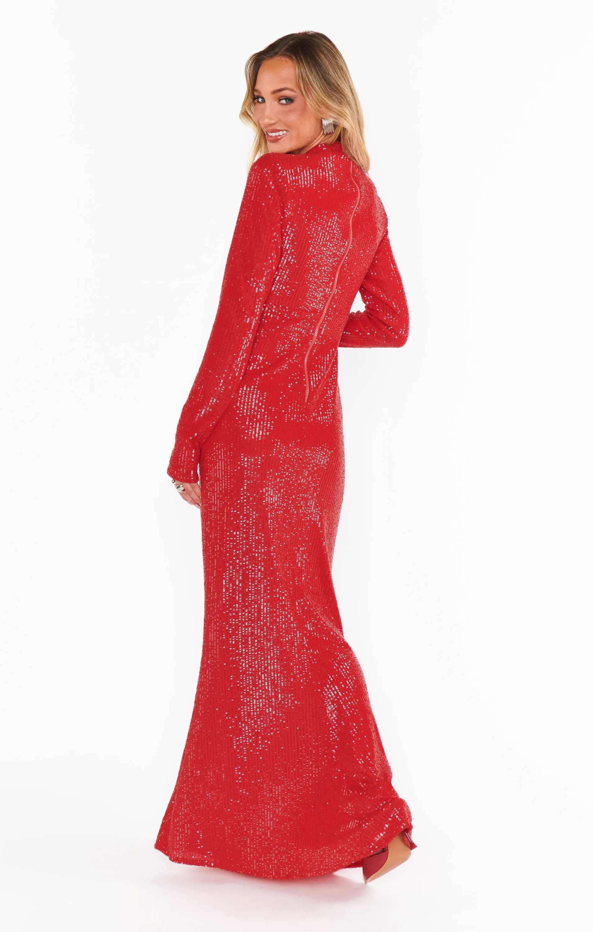 All Out Maxi Dress ~ Red Sequins