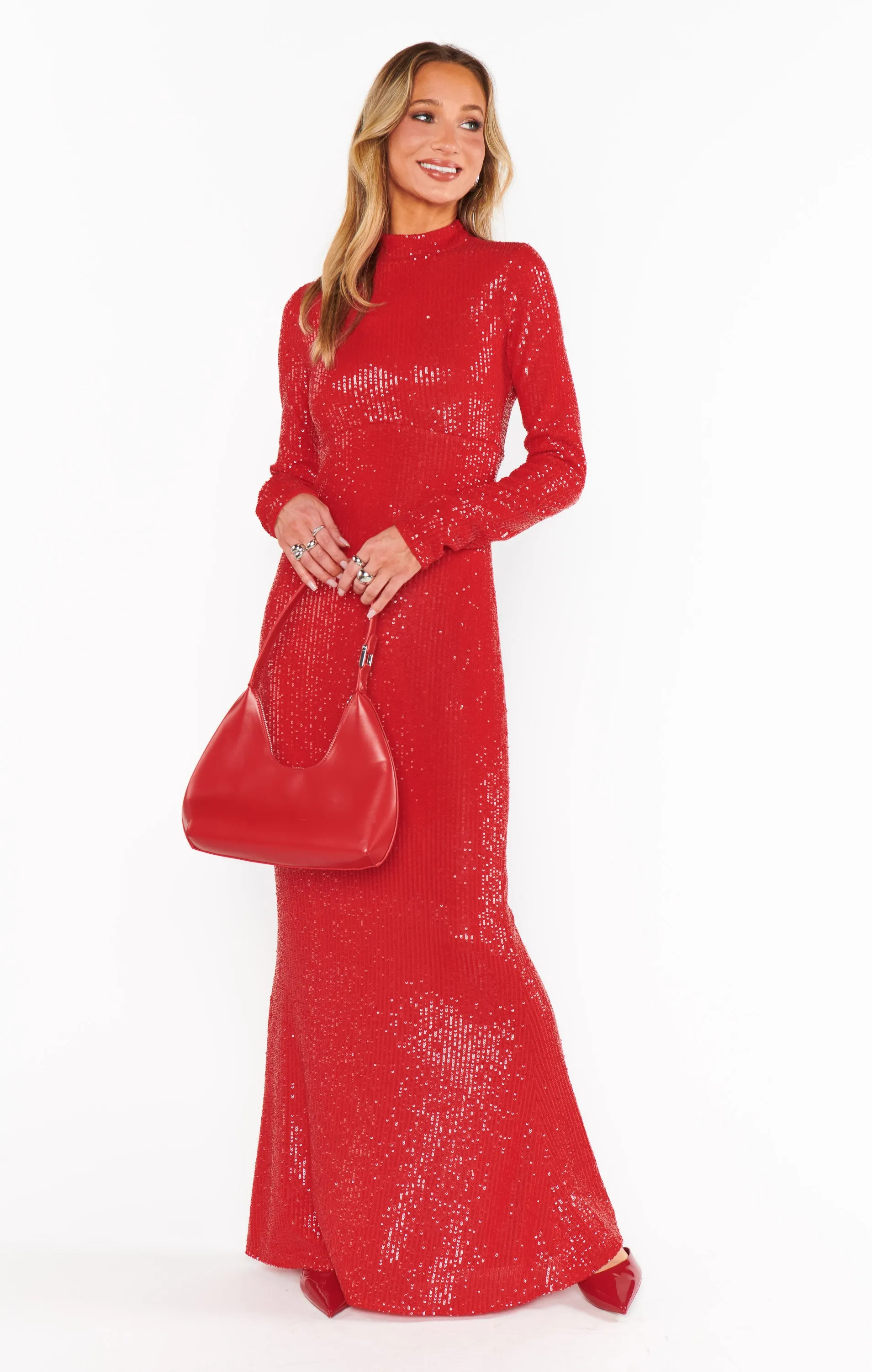 All Out Maxi Dress ~ Red Sequins