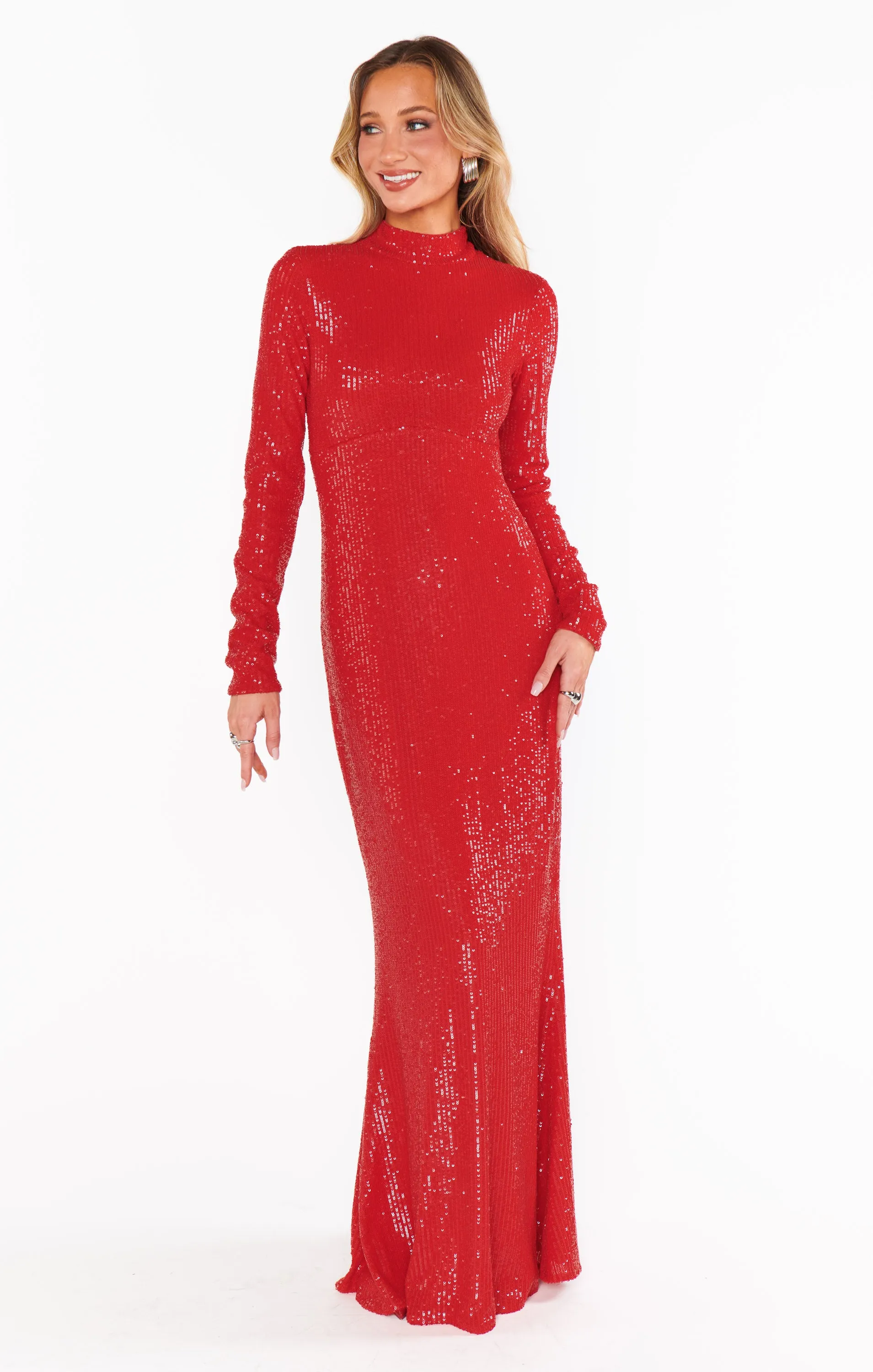 All Out Maxi Dress ~ Red Sequins