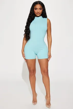 Amber Snatched Romper - Turquoise