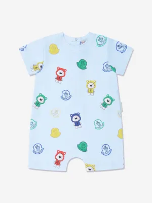 Baby Boys Bear Print Romper in Blue