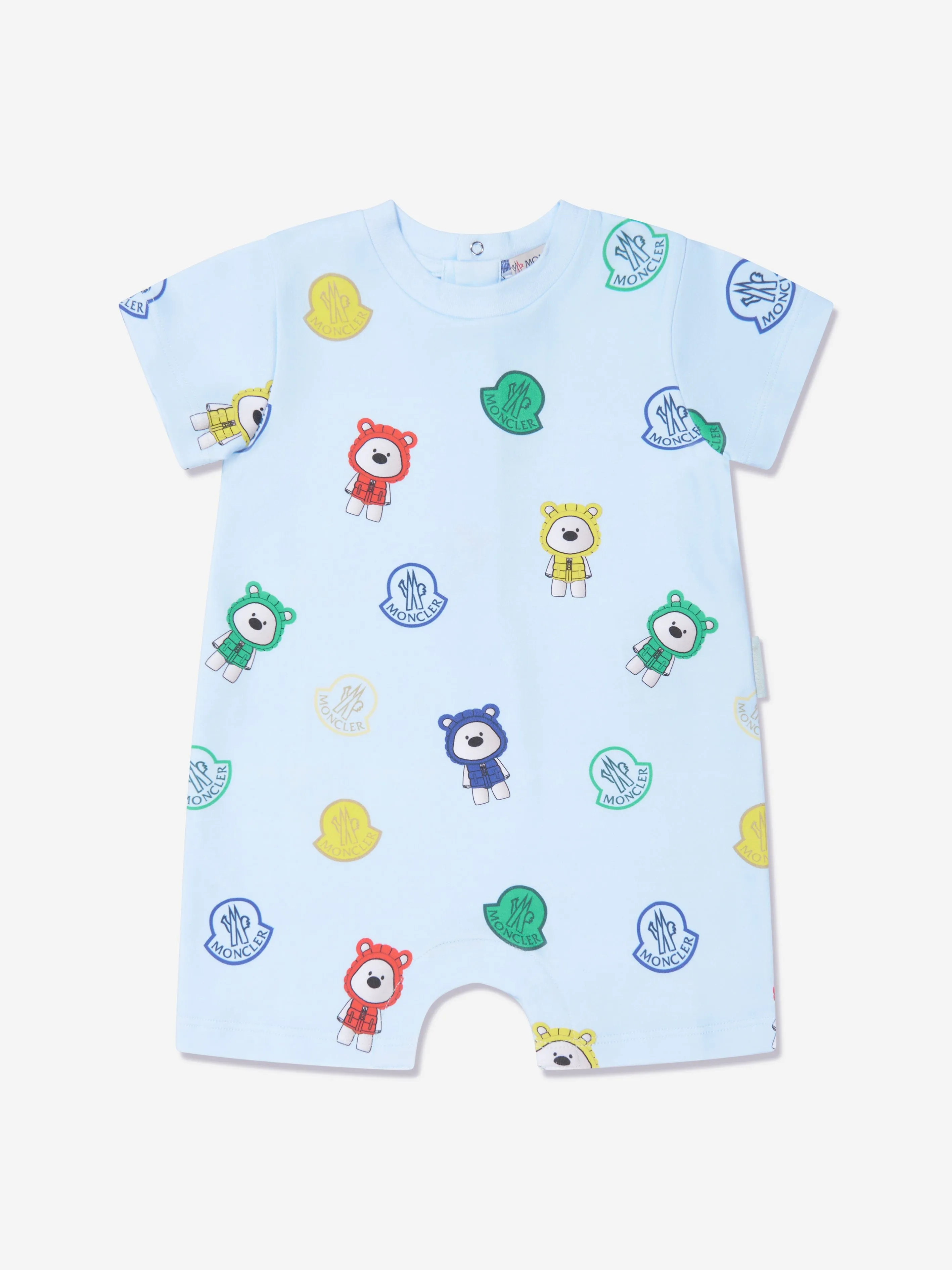 Baby Boys Bear Print Romper in Blue