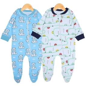 Baby Zipper Romper Combo - City Drive & Hello Bear