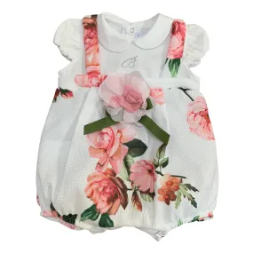 BARCELLINO - Flower Print Two Romper - White