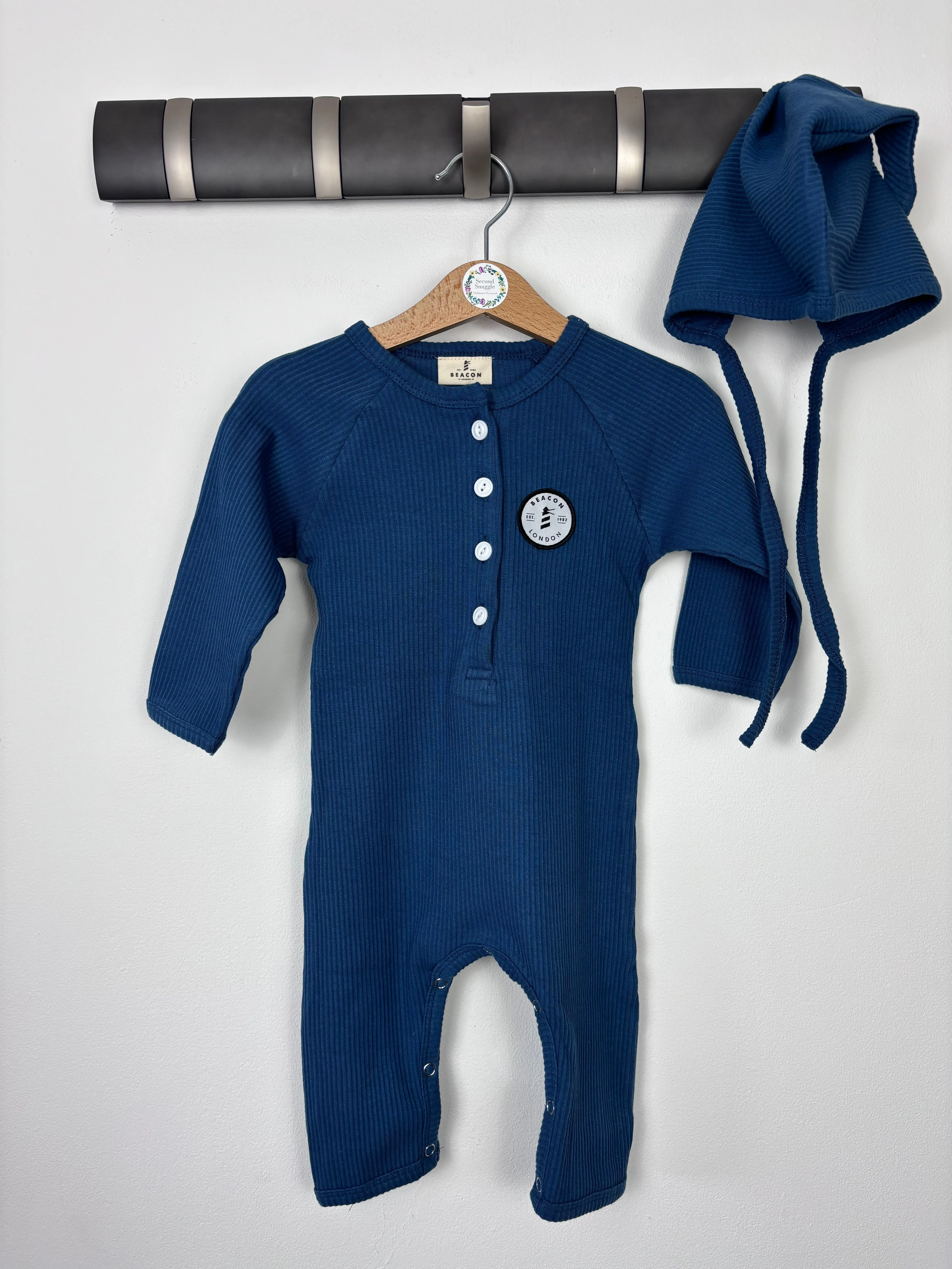 Beacon London Ribbed Romper - Navy