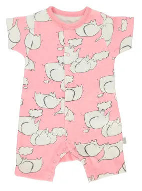 Bebetto Cotton Romper Elephant Pink (0-12mths)