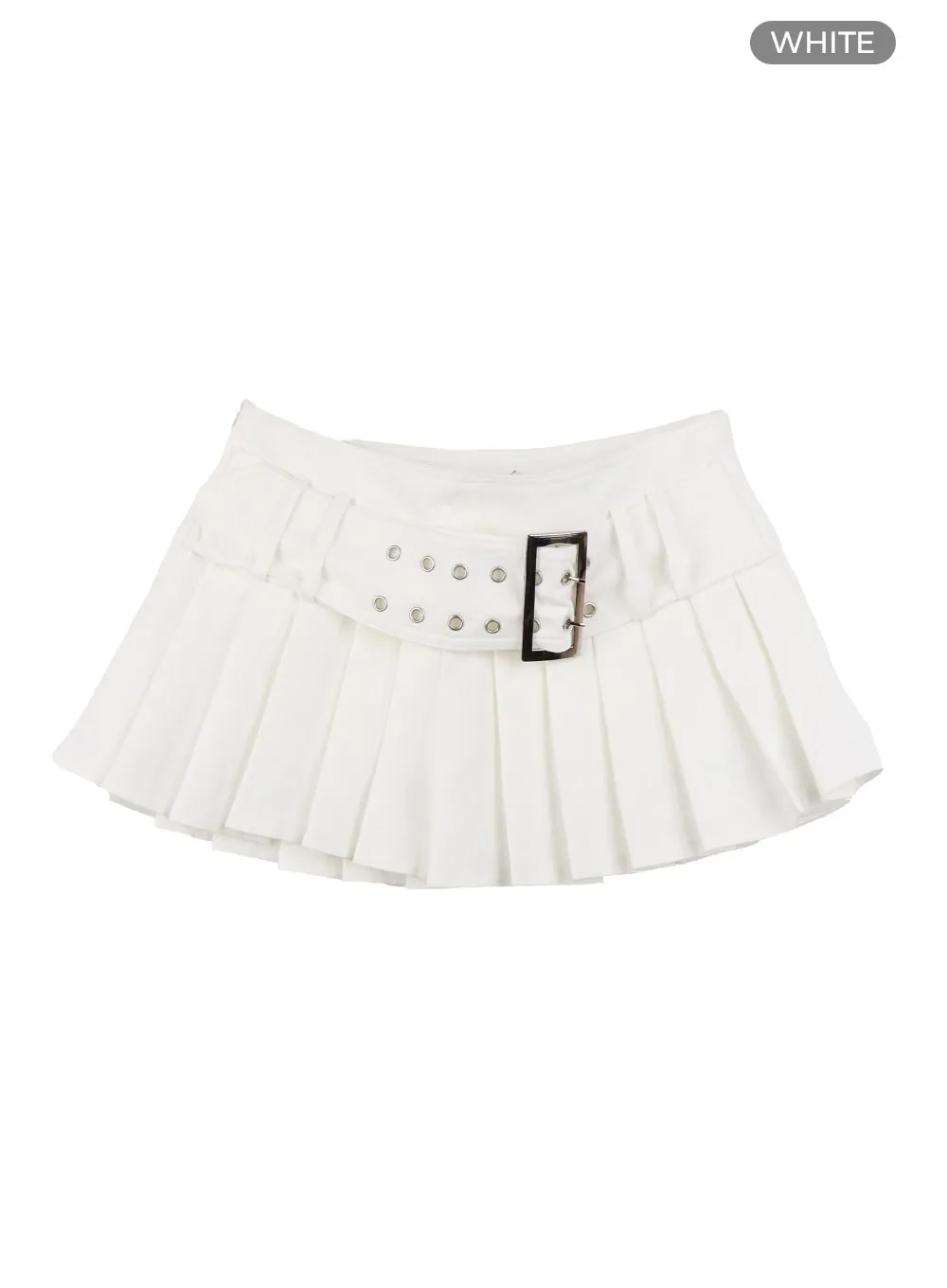 Belted Pleated Mini Skirt CY408