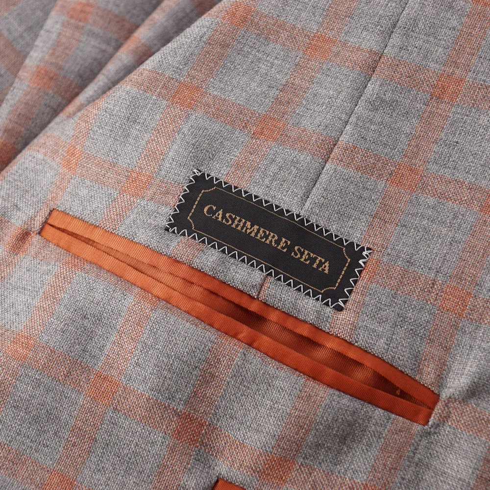 Belvest Gray Check Cashmere-Silk Sport Coat