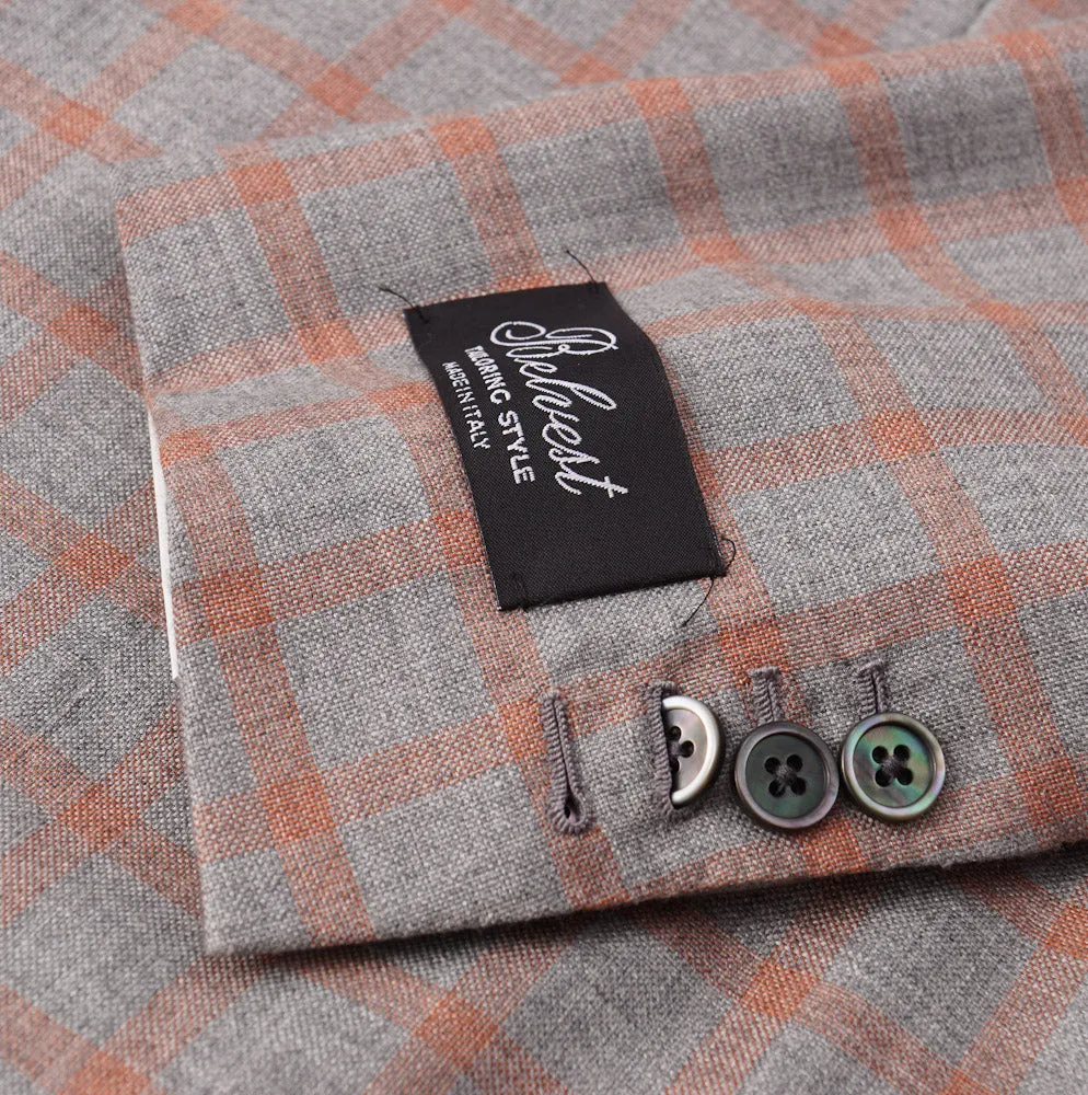 Belvest Gray Check Cashmere-Silk Sport Coat