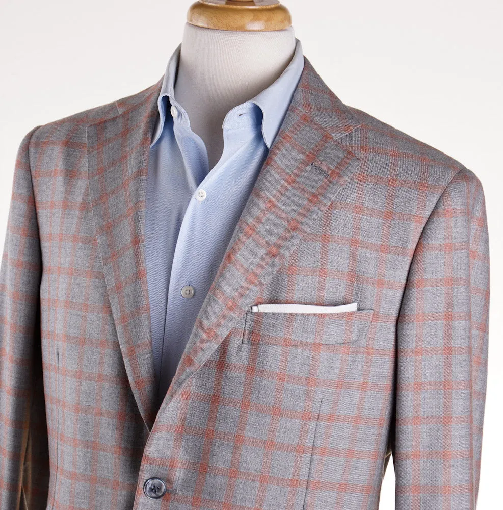 Belvest Gray Check Cashmere-Silk Sport Coat