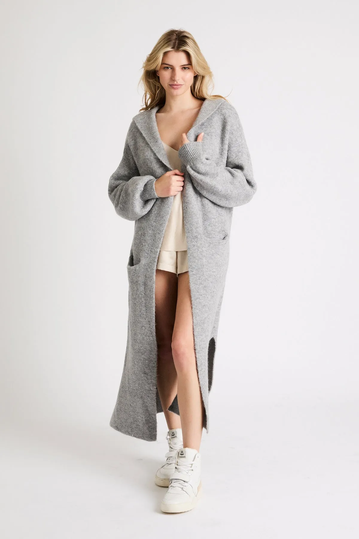   Beryll Adina Cashmere Blend Coat with Hood | Light Gray