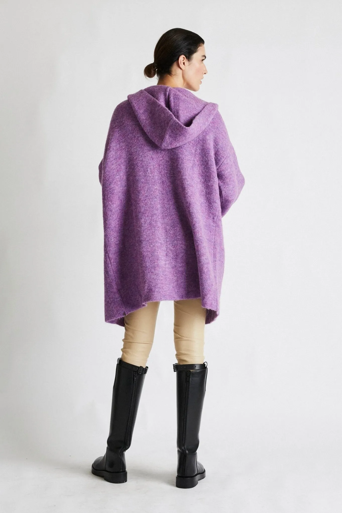   Beryll Cashmere Cropped Coat with Hood | Lilac