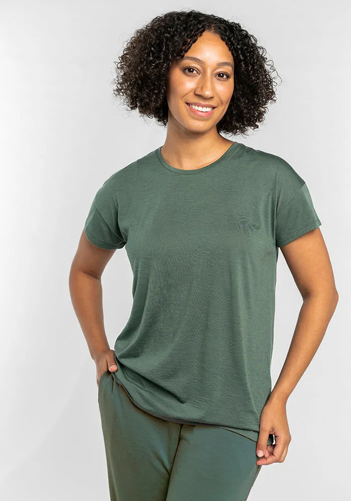 Billie Lounge Tee - Duck Green