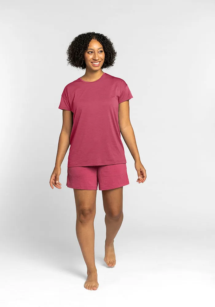 Billie Lounge Tee - Red Violet