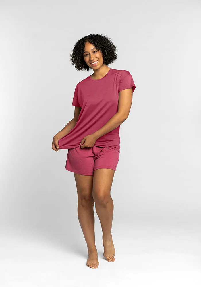 Billie Lounge Tee - Red Violet