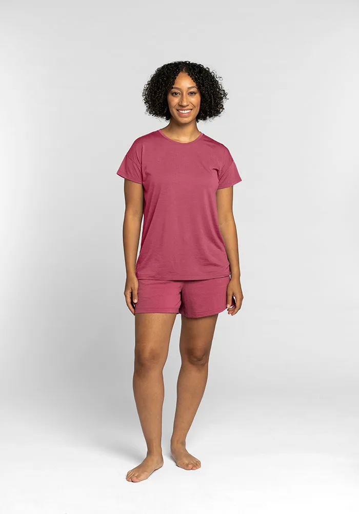 Billie Lounge Tee - Red Violet