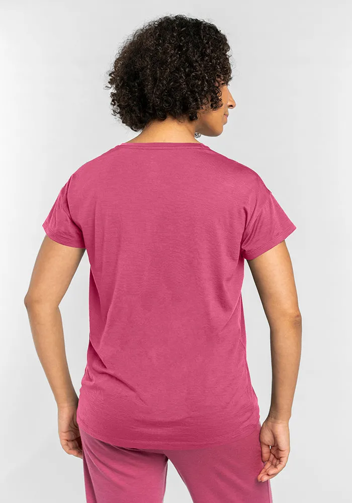 Billie Lounge Tee - Red Violet