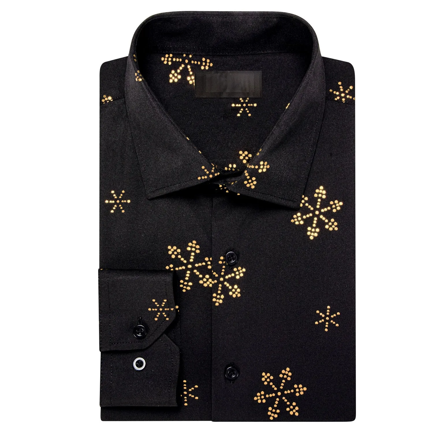 Black Christmas Golden Snow Novelty Men's Long Sleeve Shirt