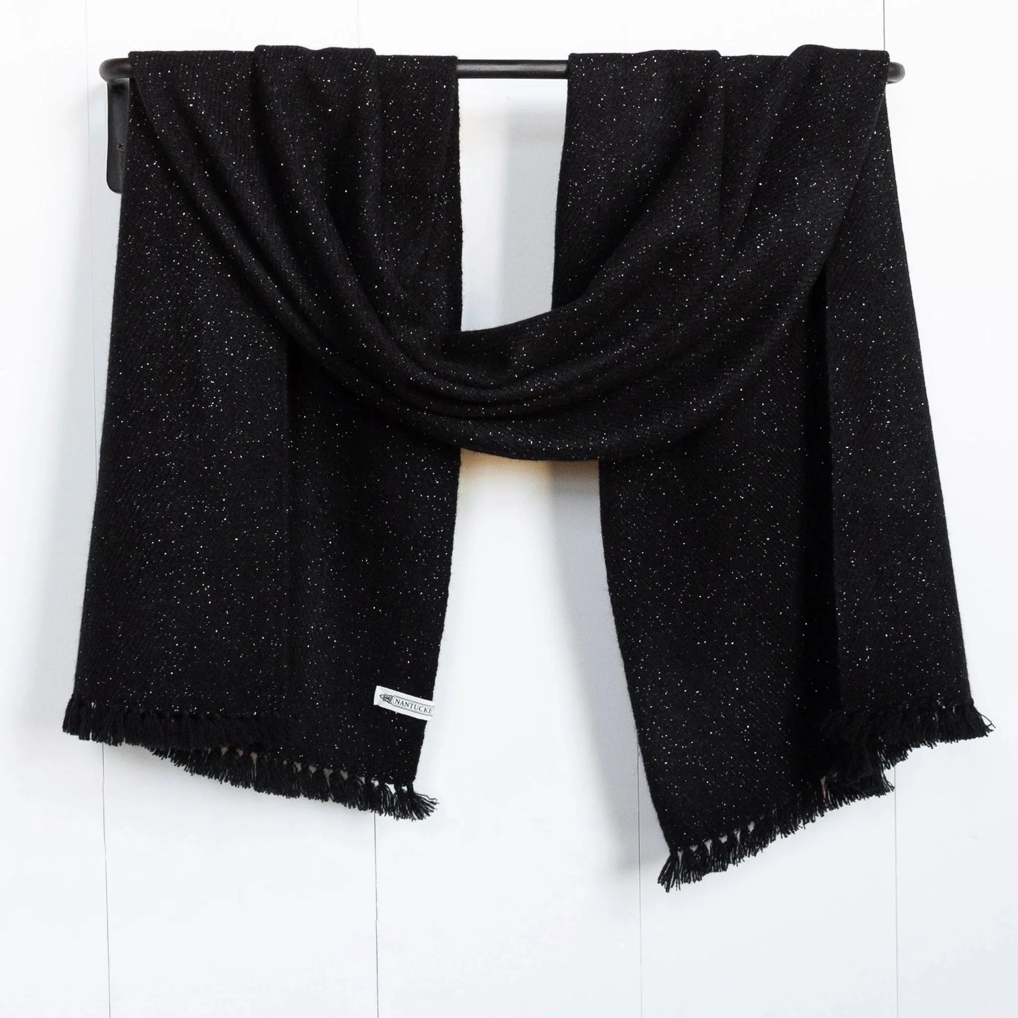 Black Sparkle Handwoven Cashmere Wrap