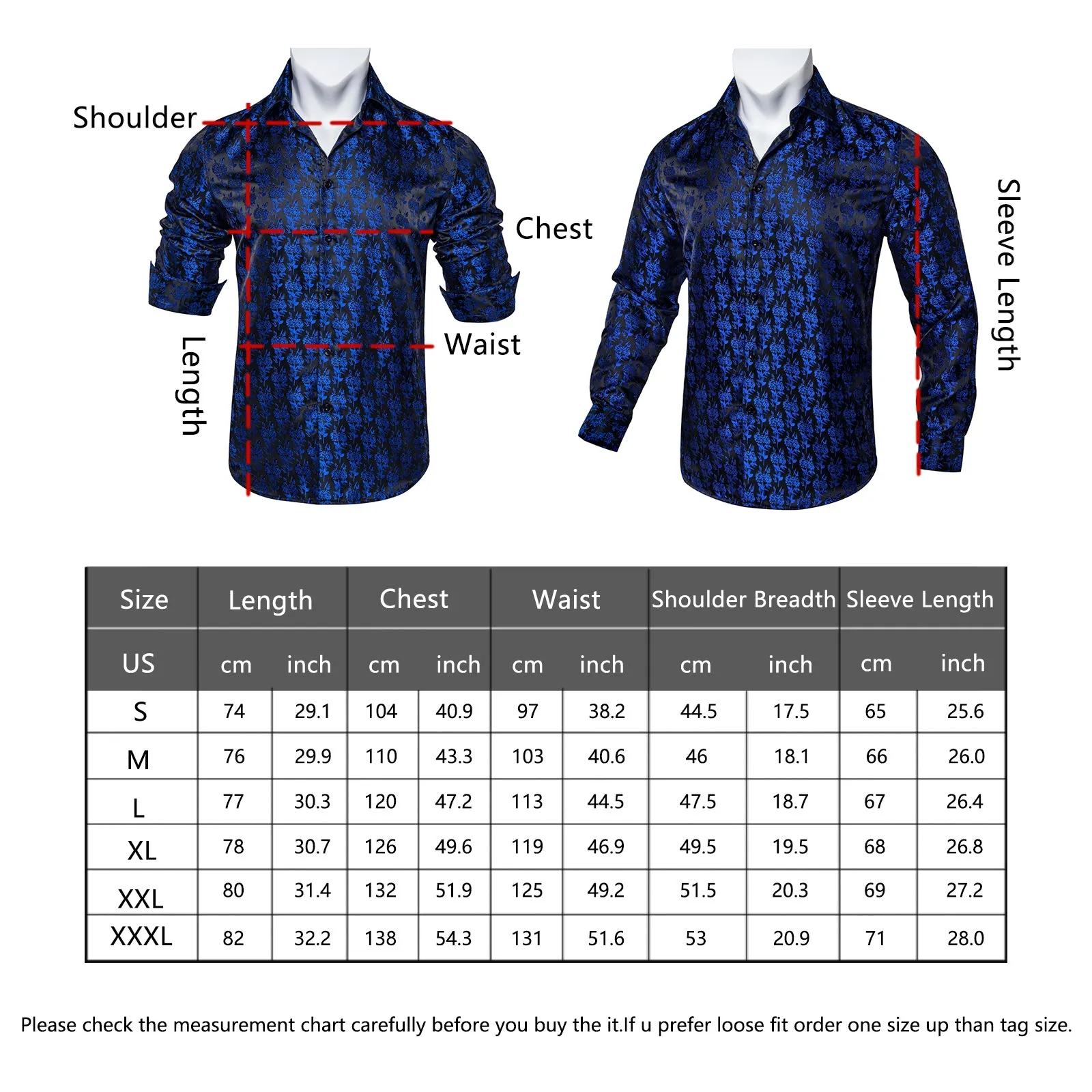 Black Teal Blue Paisley Silk Men's Long Sleeve Shirt