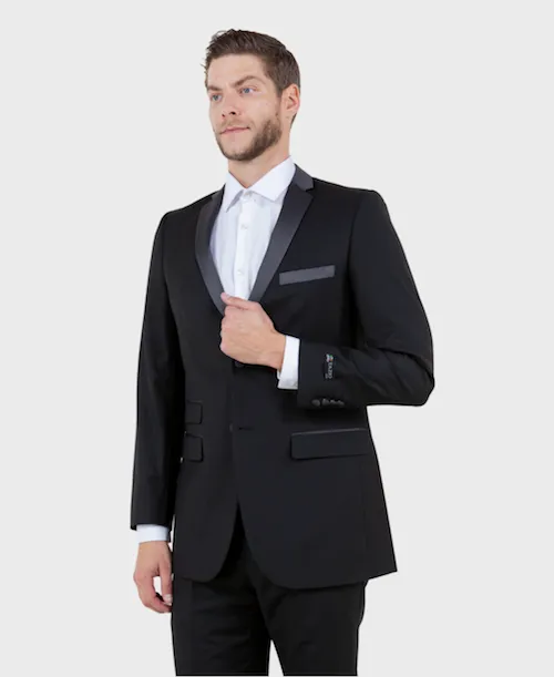 Black Tuxedo Jacket with Black Lapel