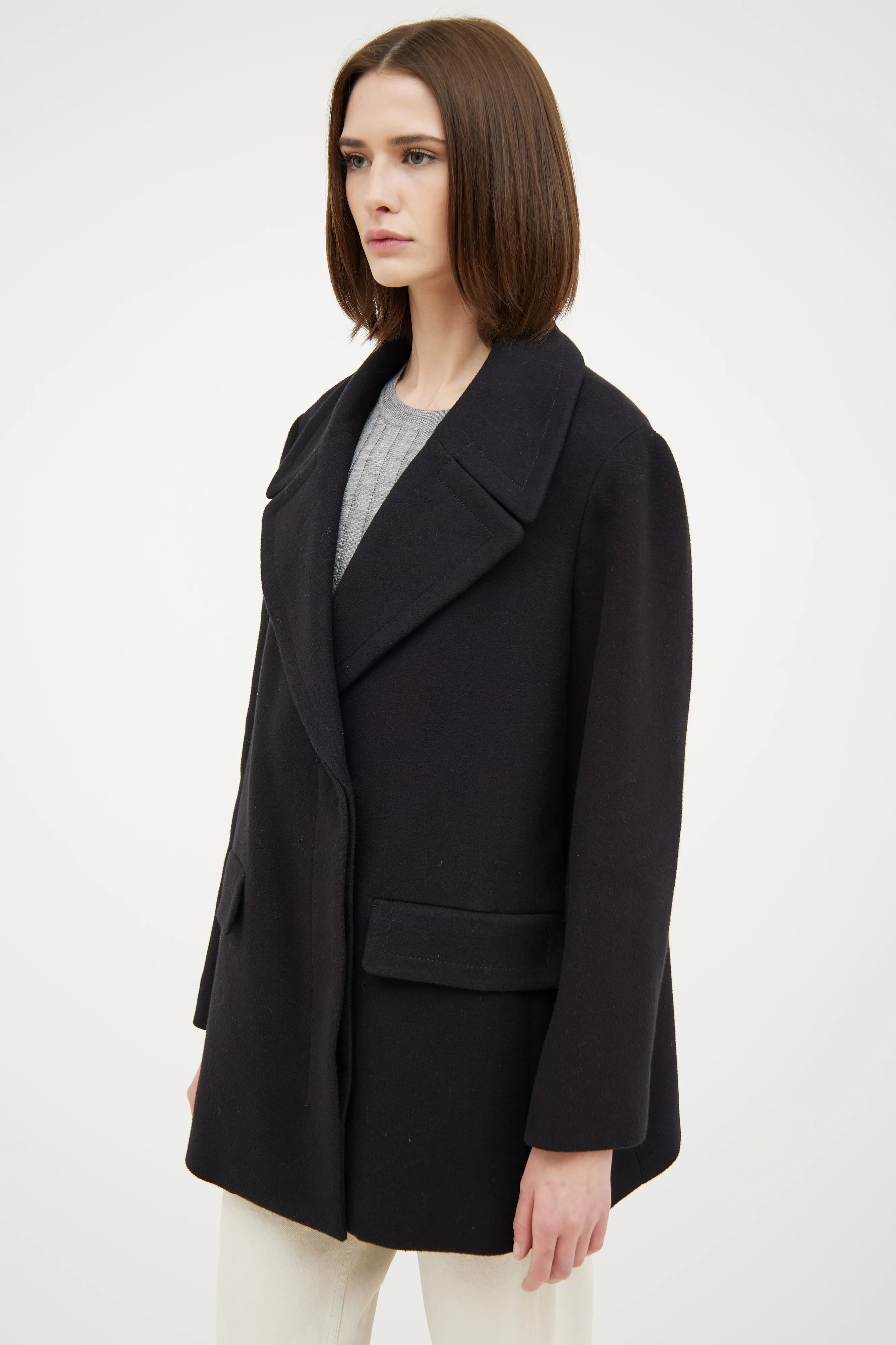 Black Wool Pea Coat