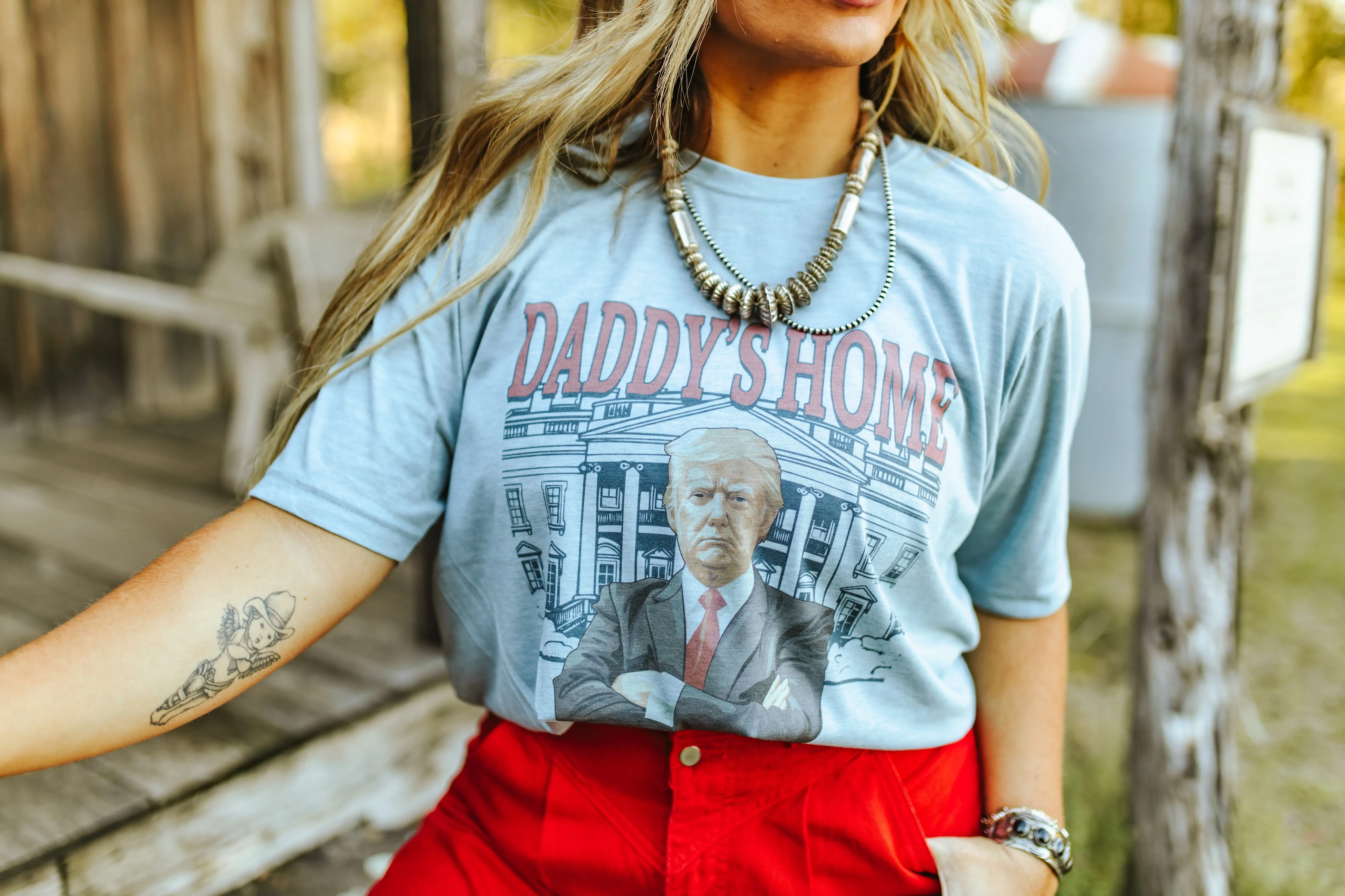 Blue Daddys Home Trump Graphic Tee