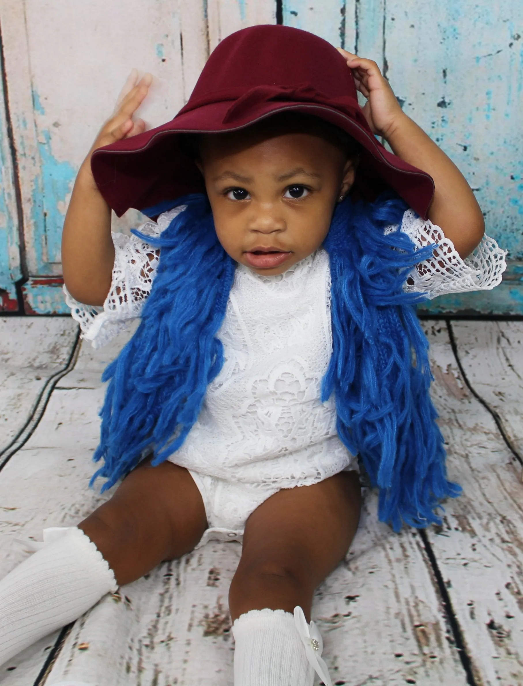 Blue Fringe Vest