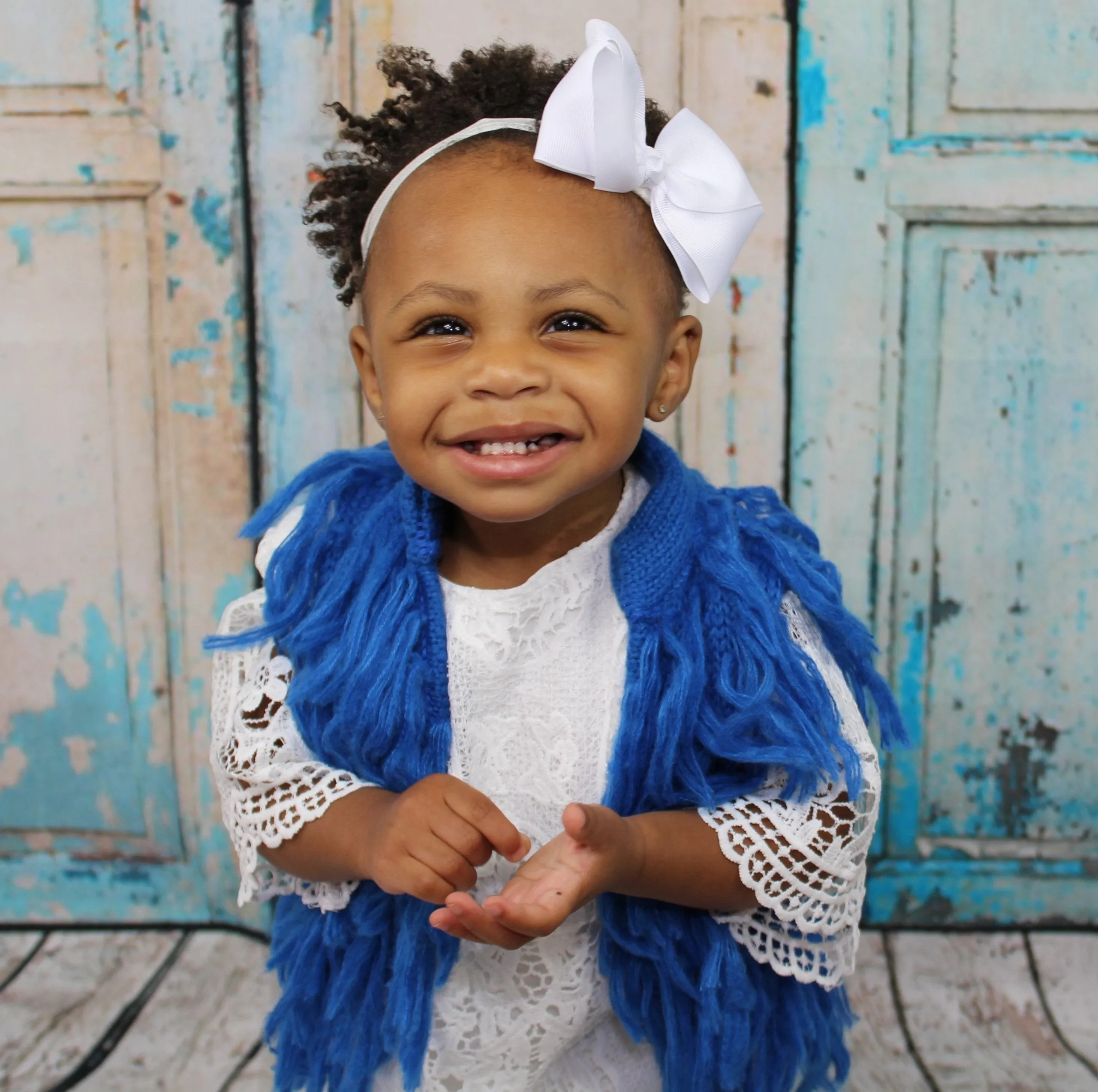 Blue Fringe Vest