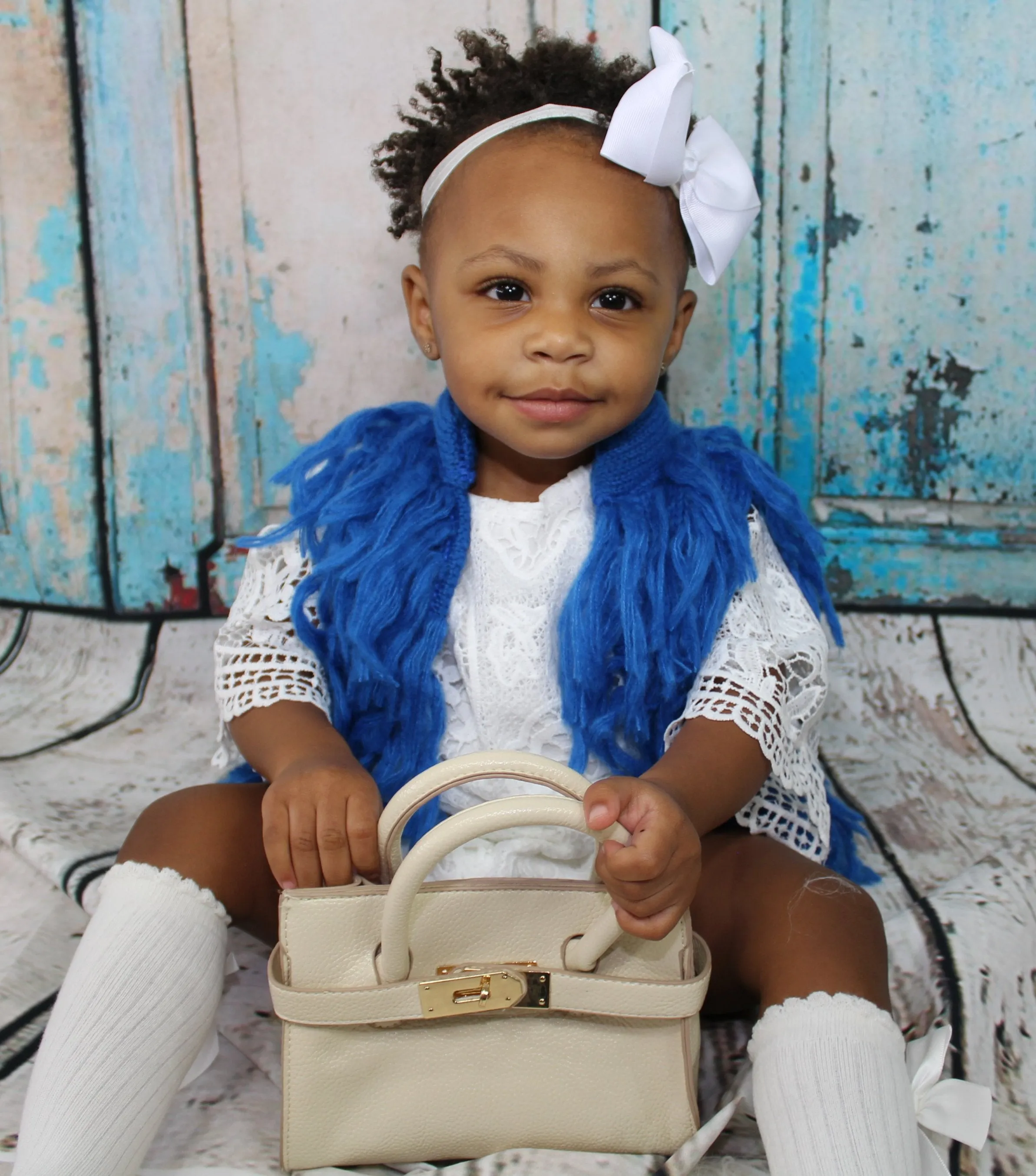 Blue Fringe Vest