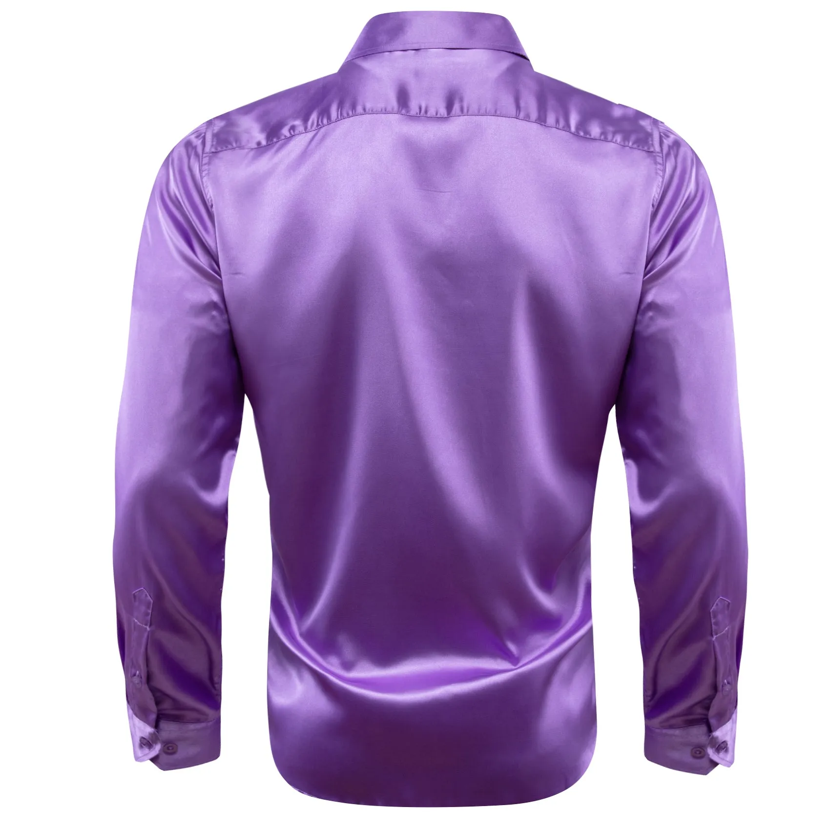 BlueViolet Solid Silk Men's Long Sleeve Shirt