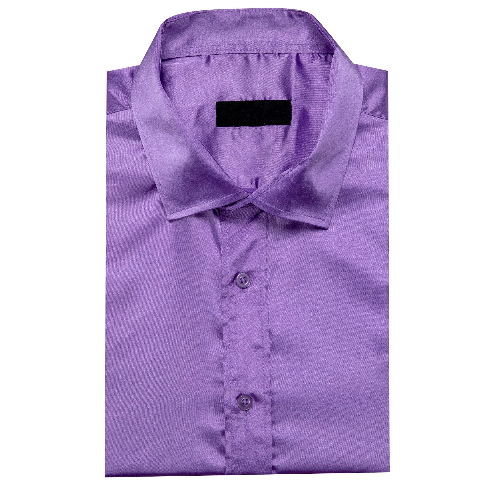 BlueViolet Solid Silk Men's Long Sleeve Shirt