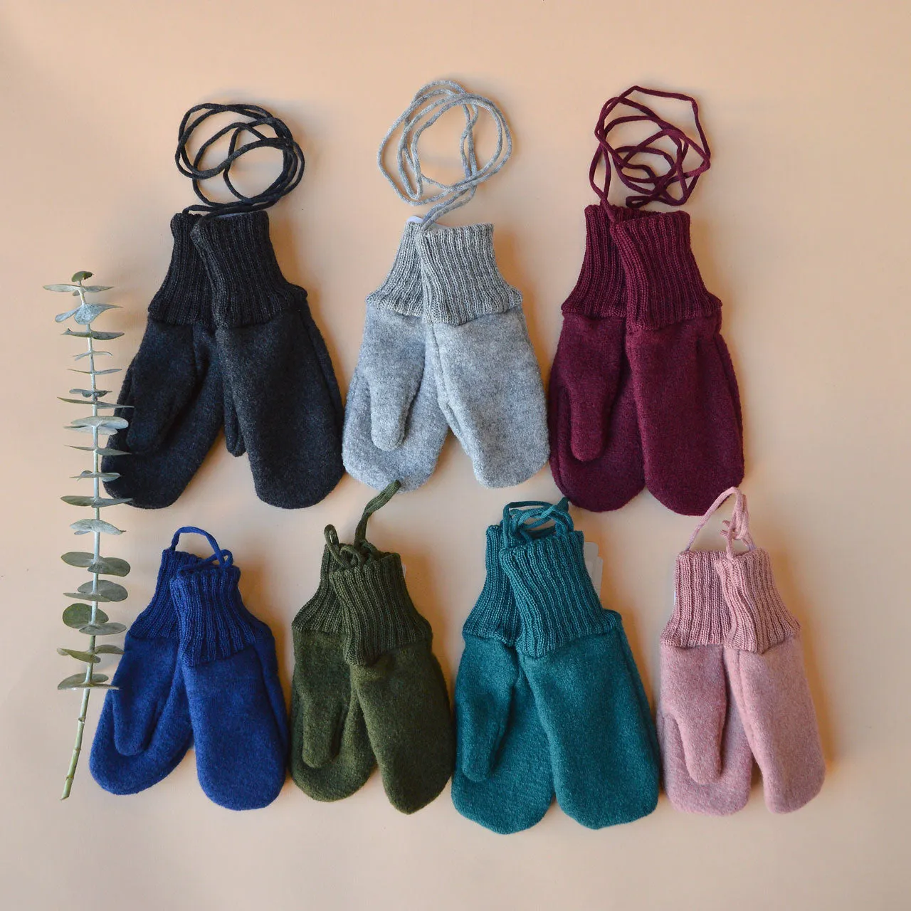 Boiled Wool Mittens (0-6y)