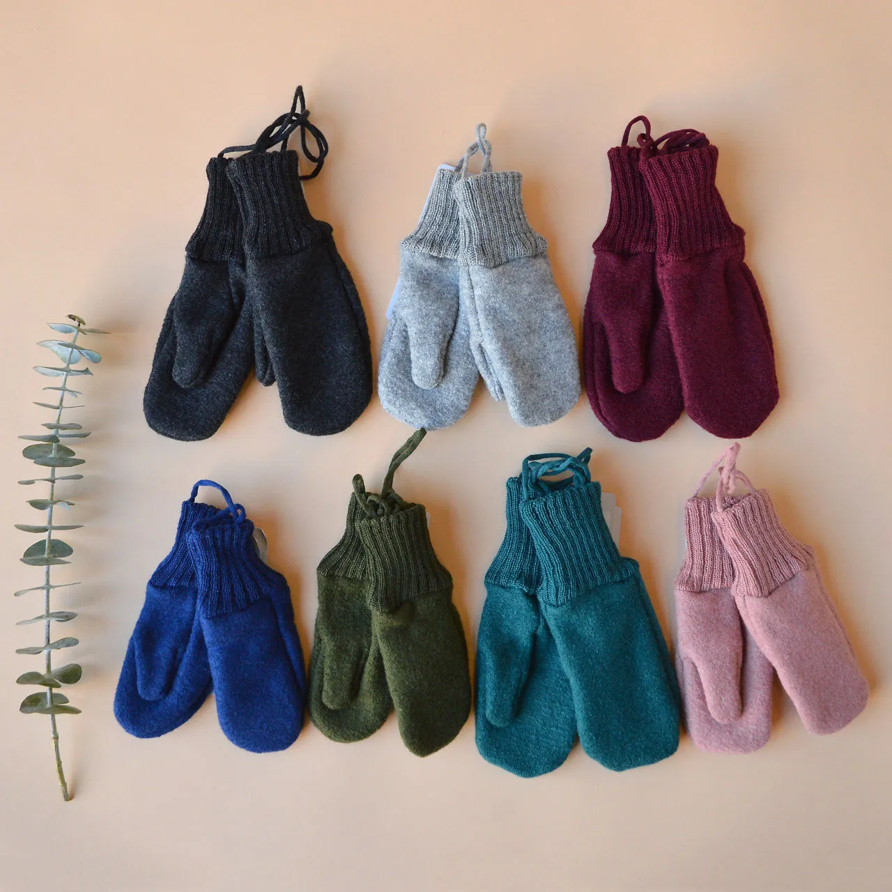 Boiled Wool Mittens (0-6y)