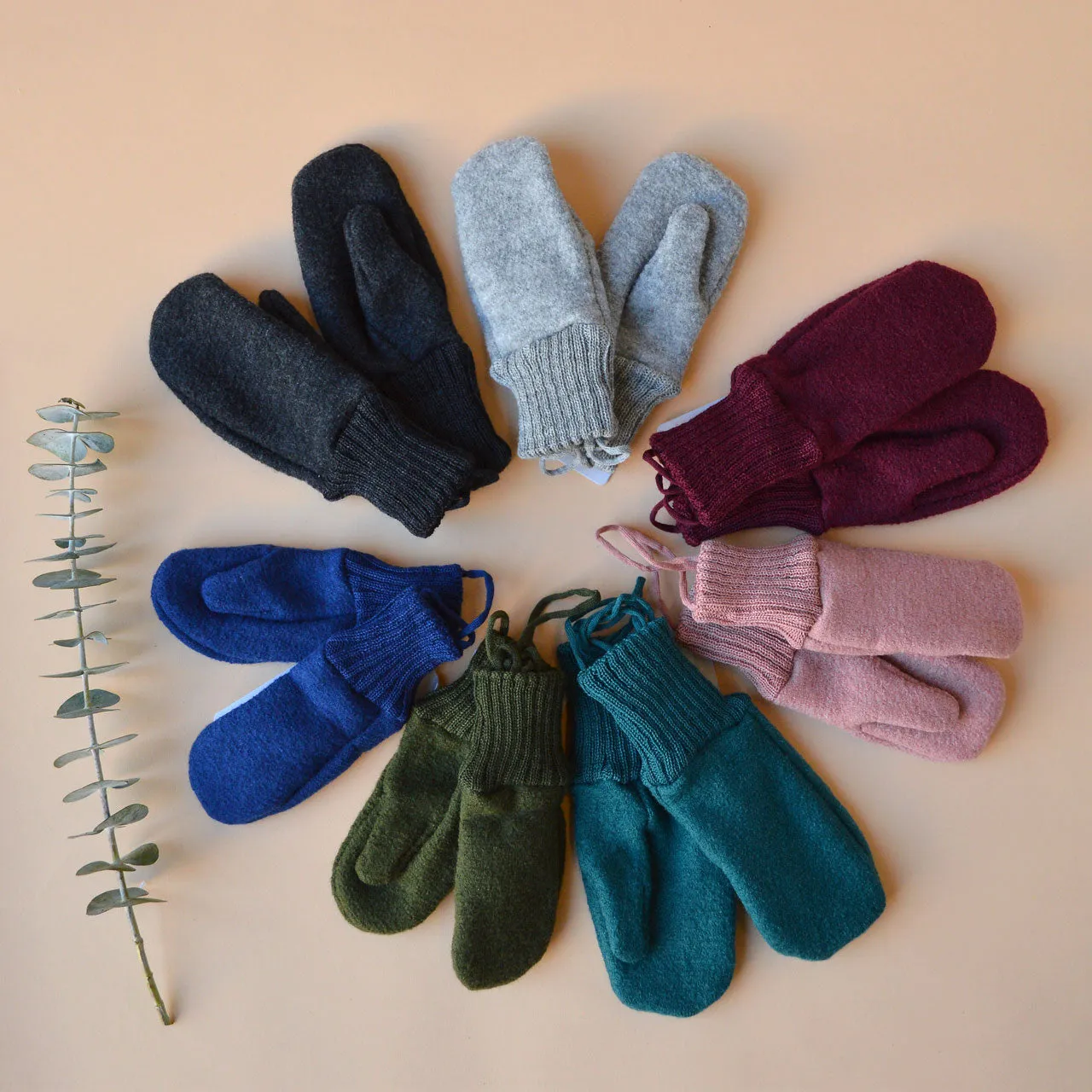 Boiled Wool Mittens (0-6y)