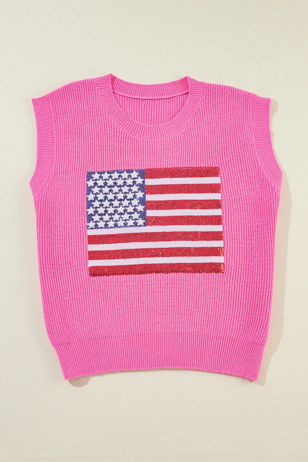 Bonbon Sparkling American Flag Knitted Vest