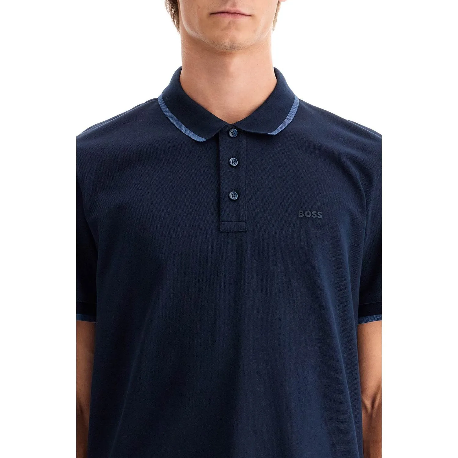 Boss polo shirt with contrasting edges