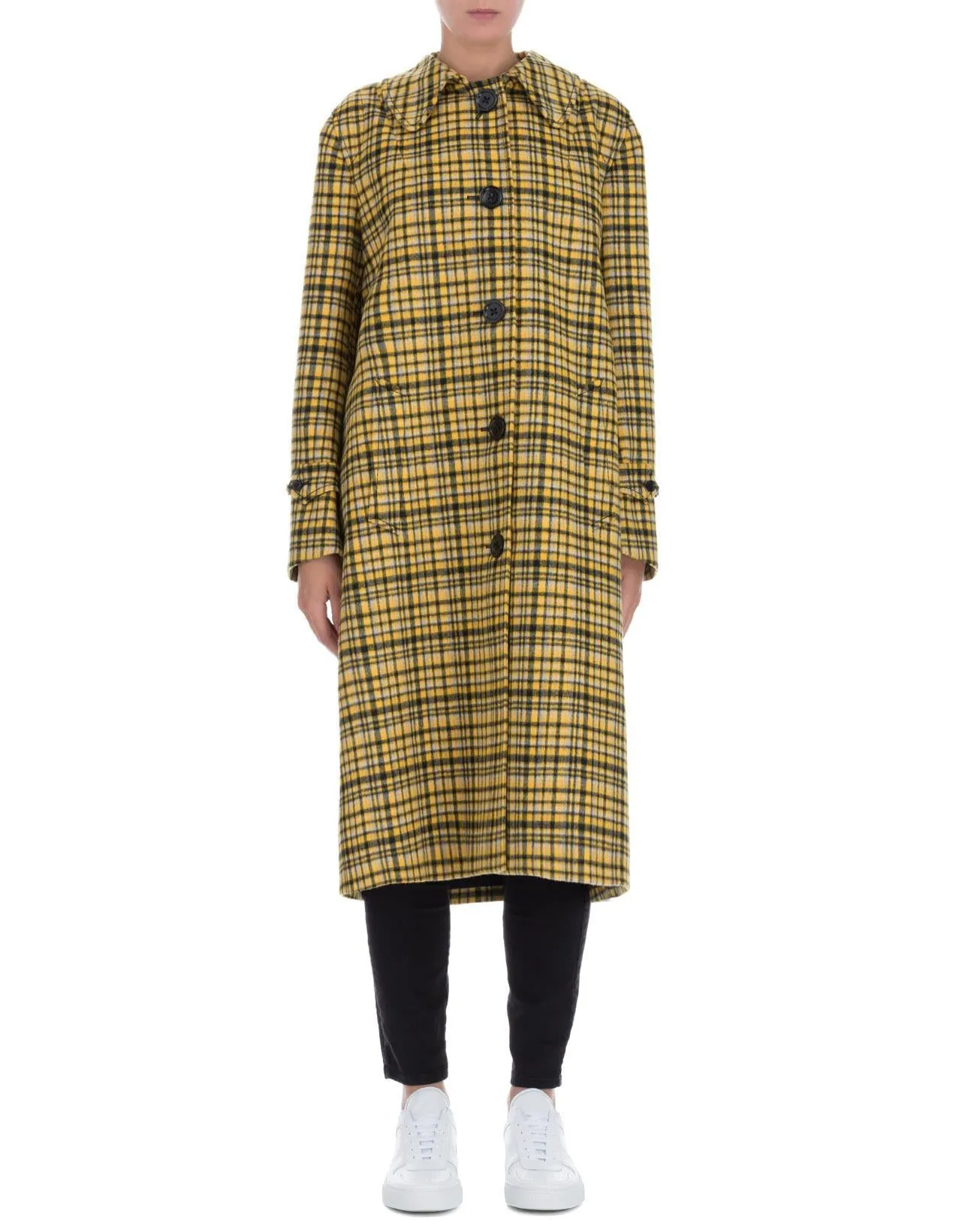 Bottega Veneta Squared Print Long Coat