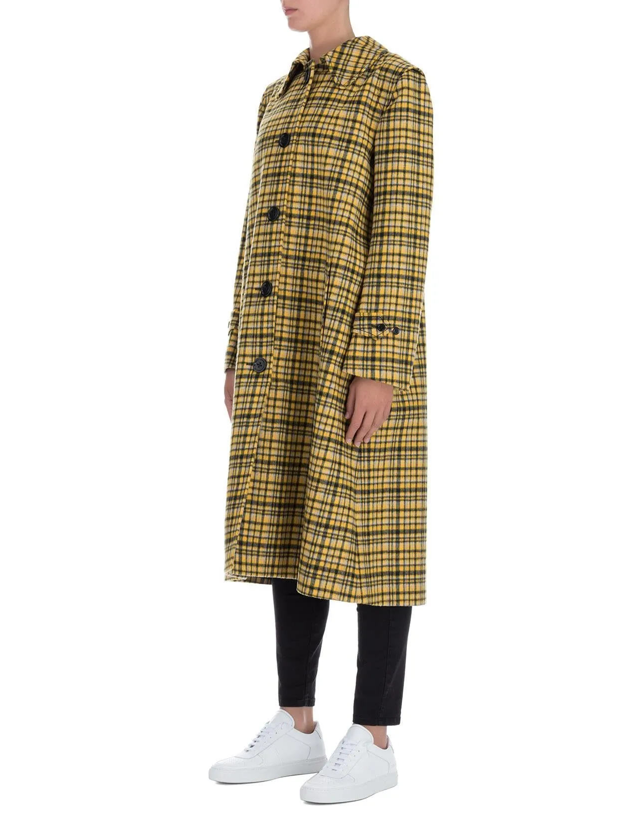 Bottega Veneta Squared Print Long Coat