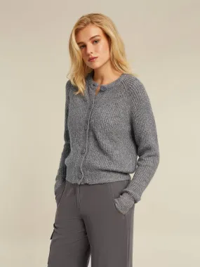 Brent cardigan - Grey heather lurex