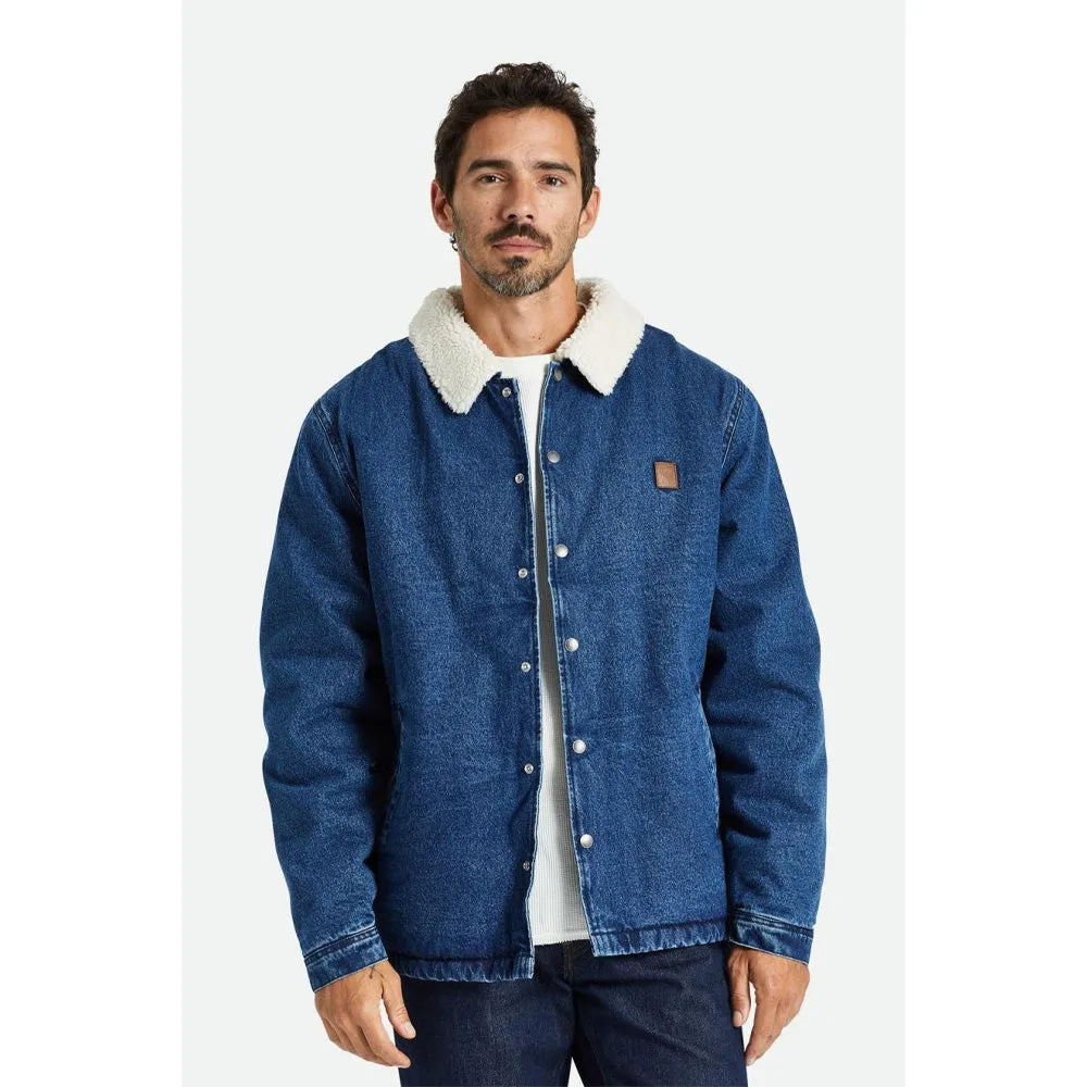 Brixton - Beta Sherpa Lined Coaches Jacket Worn Indigo