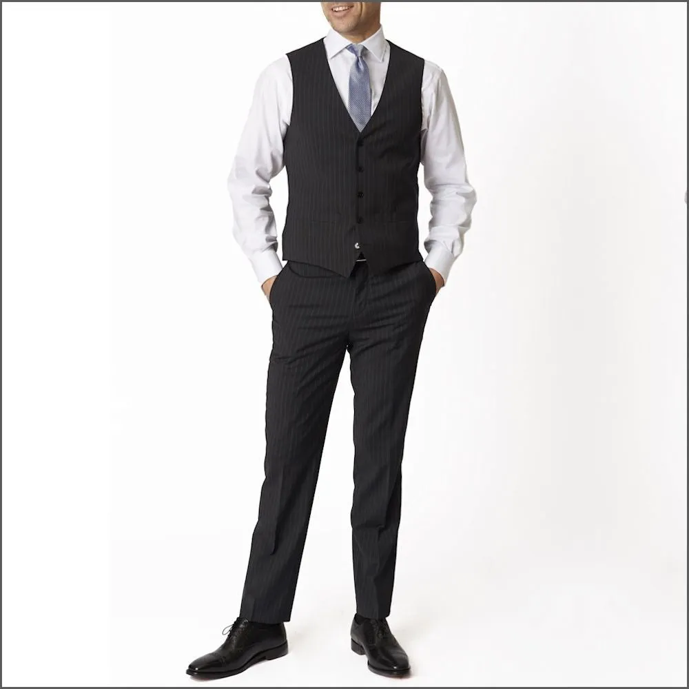 Brook Taverner Avalino Charcoal Pinstripe Suit--