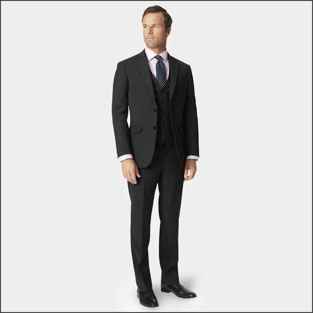 Brook Taverner Avalino Charcoal Pinstripe Suit--