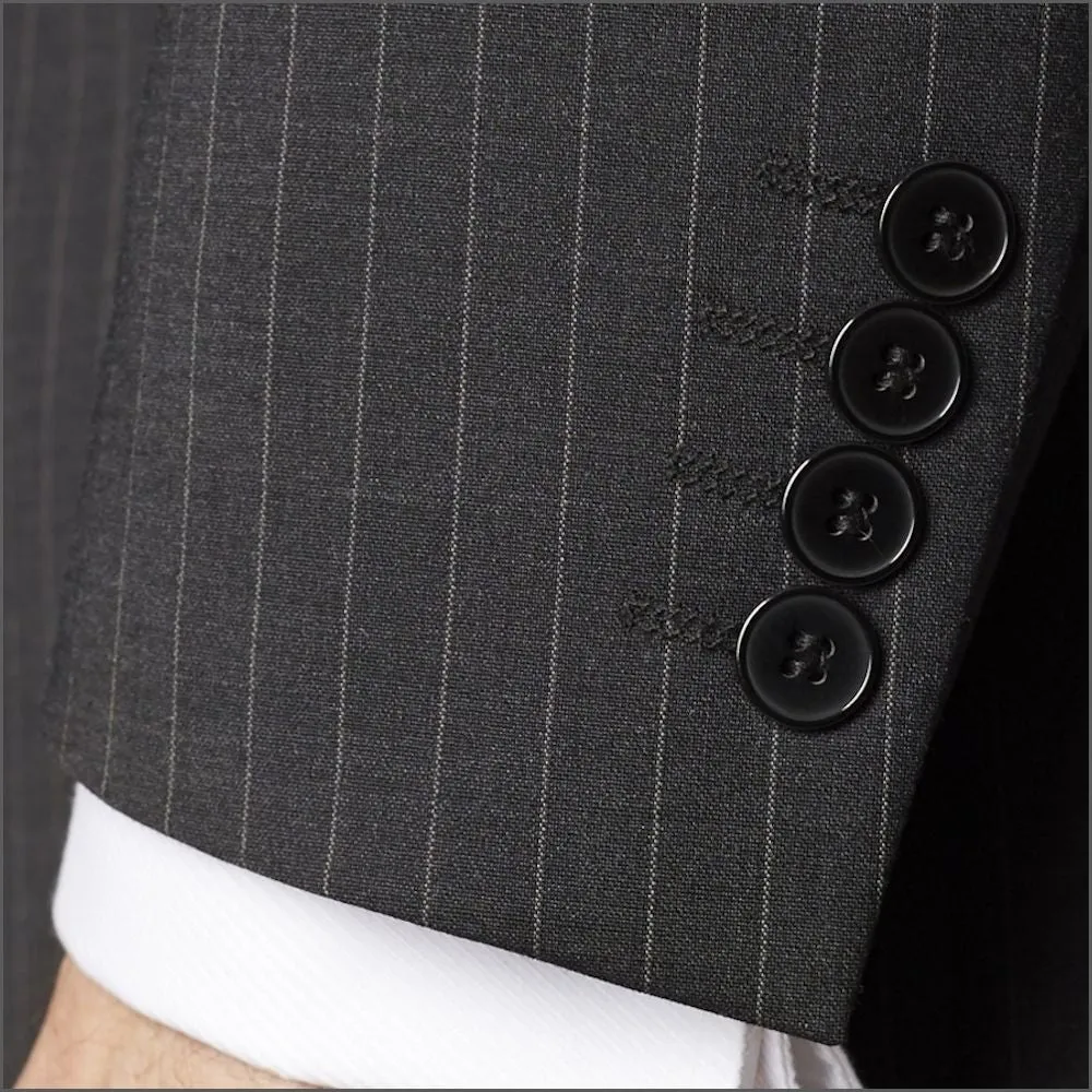 Brook Taverner Avalino Charcoal Pinstripe Suit--